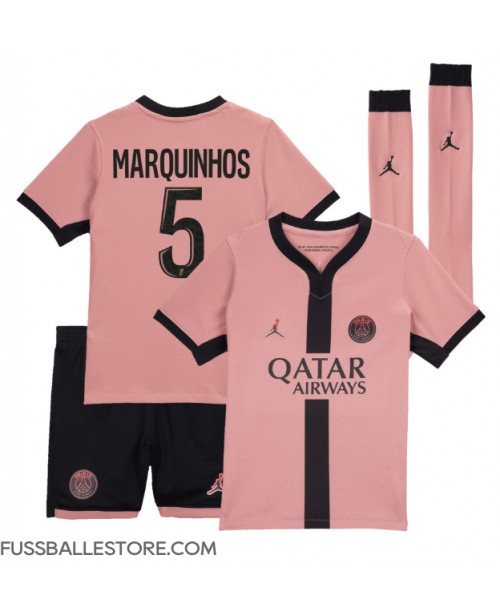 Günstige Paris Saint-Germain Marquinhos #5 3rd trikot Kinder 2024-25 Kurzarm (+ Kurze Hosen)